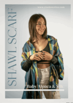 Sunset Dream – Handwoven Baby-Alpaca & Silk Shawl with Abstract Design: Luxurious Twilight