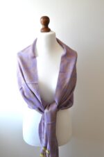 Baby Alpaca and Silk Peruvian Shawl: Lilac and Beige softness - Image 6