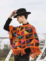 Handwoven Peruvian Baby Alpaca Poncho | Inca Inspired Wool Peruvian Poncho - Image 4