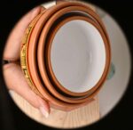 Conjunto de 3 cuencas peruanas pintadas a mano - Modelo Amarillo - Image 4