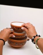 Set of 3 Peruvian Hand-Painted Ceramic Bowls - Natural Model - Image 3