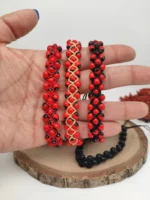 Triple Line Huayruros Amazonian Seed Bracelet - Peruvian natural bracelet