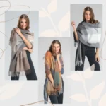 Luxurious Peruvian Baby Alpaca Shawl-Scarf | 100% Baby Alpaca | Color: Grey and Black | Alpaca Shawl - Image 5