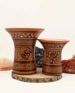 Couple of Inca Ceremonial Vase - Keros in Earth Tones, Brown and Orange - Inca Keros Peru - Image 10