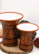 Couple of Inca Ceremonial Vase - Keros in Earth Tones, Brown and Orange - Inca Keros Peru - Image 13