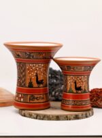 Couple of Inca Ceremonial Vase - Keros in Earth Tones, Brown and Orange - Inca Keros Peru - Image 6