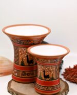 Couple of Inca Ceremonial Vase - Keros in Earth Tones, Brown and Orange - Inca Keros Peru - Image 5