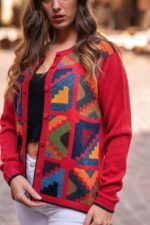 Red Baby Alpaca Vest - Inca Design - Intarsia | 100% Natural Baby Alpaca Fiber | Unique Gift Idea | Peruvian Craftsmanship - Image 5