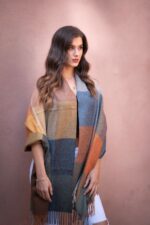 Luxurious Peruvian Baby Alpaca Shawl-Scarf | 100% Baby Alpaca | Color: TOBACCO | Alpaca Shawl - Image 2