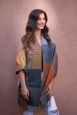 Luxurious Peruvian Baby Alpaca Shawl-Scarf | 100% Baby Alpaca | Color: TOBACCO | Alpaca Shawl - Image 3