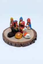 Handcrafted Peruvian Nativity Set - 8-Piece Terra Cotta Creche with Traditional Chincheros Hats