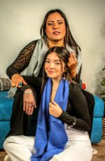 Stylish 100% Baby Alpaca Scarf | AAA Quality | Light gray (silver), Dark gray and Lavender hues