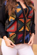 Black Baby Alpaca Vest Pullover - Inca Design | 100% Natural Fiber | Peruvian Craftsmanship - Image 4