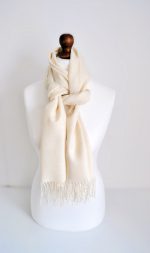 Baby Alpaca and Silk Peruvian Shawl: Black & White - Image 8