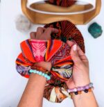 Handmade Peruvian Fabric Hair Scrunchie - Vibrant Bohemian Style - Chincheros - Image 6