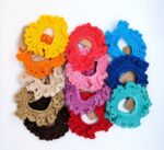 Hand-Knitted 100% Peruvian Cotton Scrunchie - Soft, Stylish, Sustainable - variations from beige to brown - Image 2