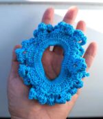 Hand-Knitted 100% Peruvian Cotton Scrunchie - Soft, Stylish, Sustainable - Variations of blues - Image 6