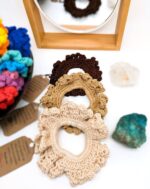 Hand-Knitted 100% Peruvian Cotton Scrunchie - Soft, Stylish, Sustainable - variations from beige to brown