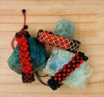 Handcrafted Peruvian Bracelet with 4 Tetra-Lines of Huayruros and Chirmi Seeds - Unique Drapeux Style