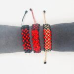 Handcrafted Peruvian Bracelet with 4 Tetra-Lines of Huayruros and Chirmi Seeds - Unique Drapeux Style - Image 6