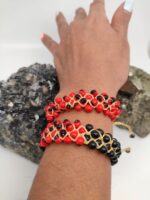 Handcrafted Peruvian Bracelet with 4 Tetra-Lines of Huayruros & Chirmi Seeds - Chirmi 2-centerline model - Image 4