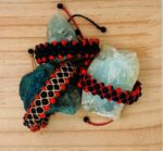 Handcrafted Peruvian Bracelet with 4 Tetra-Lines of Huayruros & Chirmi Seeds - Chirmi 2-centerline model