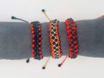 Handcrafted Peruvian Bracelet with 4 Tetra-Lines of Huayruros & Chirmi Seeds - Chirmi 2-centerline model - Image 5