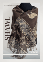 Earthy Tones Peruvian Cotton Shawl – Handwoven & Reversible | Warm Bronze & Beige Andean Design - Image 4