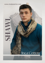 Grey-Lilac & Beige Peruvian cotton shawl – Handmade, Reversible & Ultra-Soft | Andean Inspired Wrap - Image 2