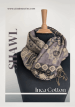 Grey-Lilac & Beige Peruvian cotton shawl – Handmade, Reversible & Ultra-Soft | Andean Inspired Wrap - Image 4