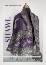 Mauve & Beige Reversible Peruvian cotton Shawl – Artisan Handwoven Peruvian Cotton | Luxuriously Soft & Chic - Image 4