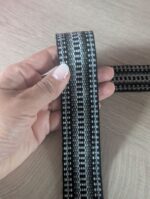 Cinta en lana bohemia de jacquard tejida a mano de 2,5 cm por metro - Andean Pérou Inca Craft - Patrones geométricos azules (Copy) - Image 5