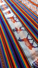 Peruvian Fabric “Paisanos & Pastoritas” – Inca-Style Textile with Cusco Symbols | Handwoven by the Meter, Custom & Fair Trade - Image 4
