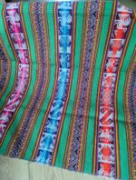 Peruvian Chinchero Artisan Fabric | Green & Blue Tones | Authentic Emerald & Turquoise Andean Textile – Fair Trade & Customizable - Image 2