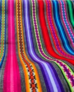 Square Mestana - Peruvian Andean Fabric JAUJA | Colorful Striped Aguayo | Handmade in Peru | Square shape of 60x60cm - Image 8