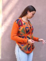 Orange Baby Alpaca Vest – Open Front Inca Design | Handwoven Luxury Peruvian Wool, Ethical & Sustainable Fashion - Image 3