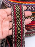 Peruvian Wool Trim – Ribbon 3.5cm Wide – Handwoven on Traditional Loom – Geometric Andean Motifs – Sold by the Meter - Image 5
