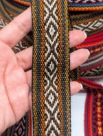Peruvian Wool Trim – Ribbon 3.5cm Wide – Handwoven on Traditional Loom – Geometric Andean Motifs – Sold by the Meter - Image 4
