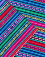 Square Mestana - Peruvian Andean Fabric JAUJA | Colorful Striped Aguayo | Handmade in Peru | Square shape of 60x60cm - Image 3