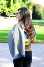 Blue & Bronze Baby Alpaca & Silk Shawl – Abstract Depth | Handwoven Ethical Peruvian Luxury - Image 8