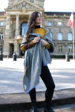 Blue & Bronze Baby Alpaca & Silk Shawl – Abstract Depth | Handwoven Ethical Peruvian Luxury