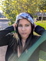 White & Earth Tones Handwoven Headband – Andean Aura Collection - Image 2