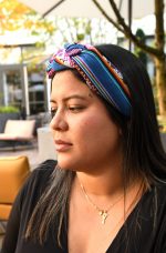 Steel Blue & Violet Handwoven Headband – Andean Aura Collection - Image 5