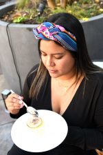 Steel Blue & Violet Handwoven Headband – Andean Aura Collection - Image 4