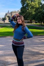 Blue Mélange Baby Alpaca Pullover – Inca Borders | Andean Essence Collection - Image 6
