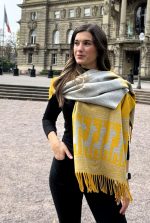 Mustard & Grey Polar Cotton Shawl – The Warm Glow of the Andes – Andean Essence Collection