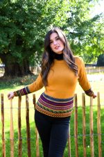 Mustard Yellow Baby Alpaca Pullover – Inca Borders | Andean Essence Collection - Image 6