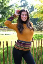 Mustard Yellow Baby Alpaca Pullover – Inca Borders | Andean Essence Collection - Image 5