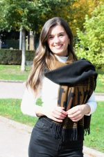 Black & Camel Polar Cotton Shawl – Timeless Sophistication, Andean Soul – Andean Essence Collection - Image 5