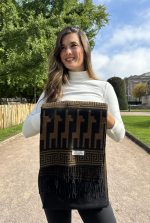 Black & Camel Polar Cotton Shawl – Timeless Sophistication, Andean Soul – Andean Essence Collection - Image 6